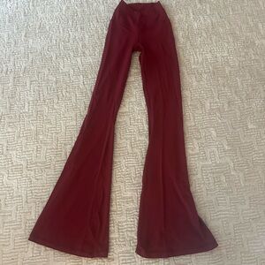 Aerie Deep Red Flare Pants